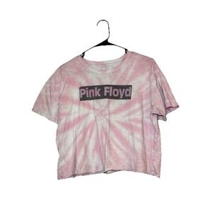 Pink Floyd World Tour 87 Tie Dye Crop Top T-Shirt Tailgate Women's Size Medium
